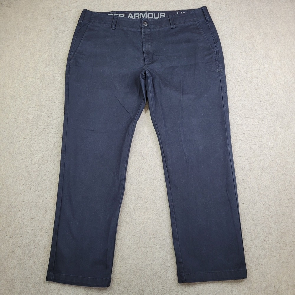 Under Armour Chino Performance Pants Mens 40x30 Dark‎ Blue Stretch Flex